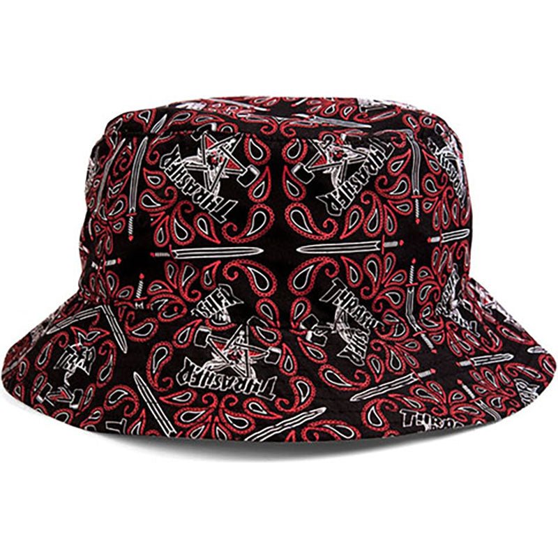 Thrasher Skateboard Magazine BLACK/RED S/M Bandana Bucket Hat