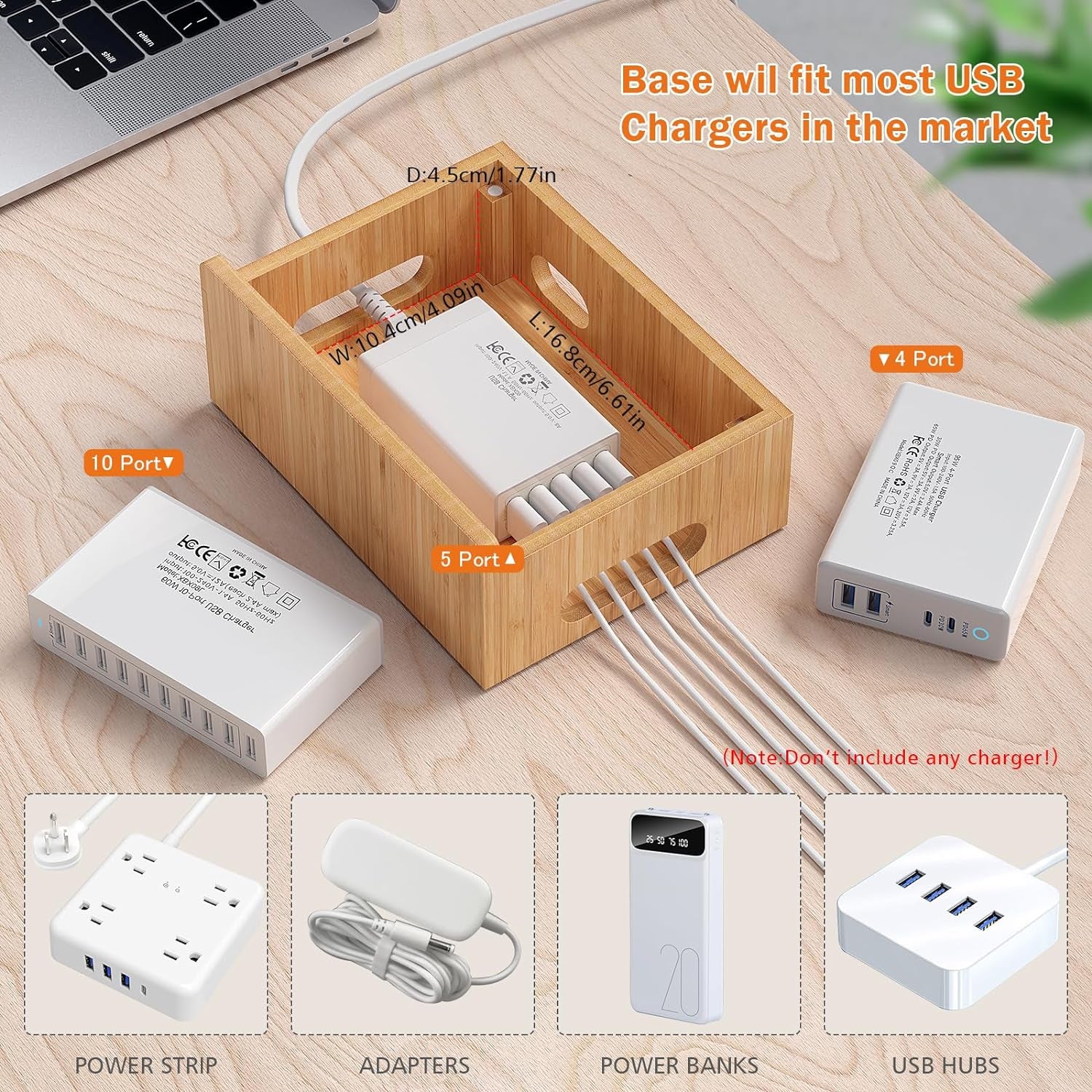 Bamboo Charging Station for Multi-Device