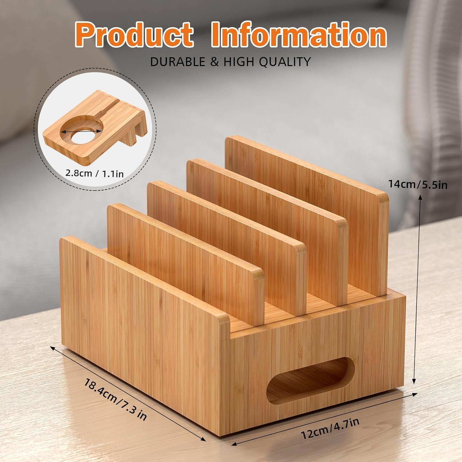 Bamboo Charging Station for Multi-Device