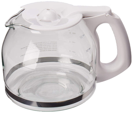 Mr. Coffee Replacement 12-Cup Glass Carafe, White -