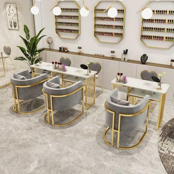 Nail table, nail furniture, beauty shop, salon desk, exhaust marble, 100CM