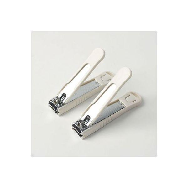 Clipin non-splattering large nail clipper 2p set (white)/nail clipper/nail trimmer/portable nail clipper/nail trimmer/nail tube