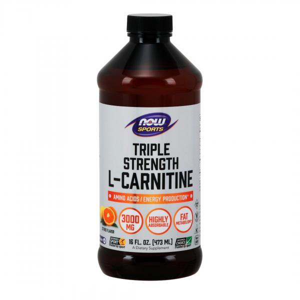 Now Foods Triple Strength L-Carnitine 3000mg Citrus Vegan, 3000mg, 473ml, 1 unit