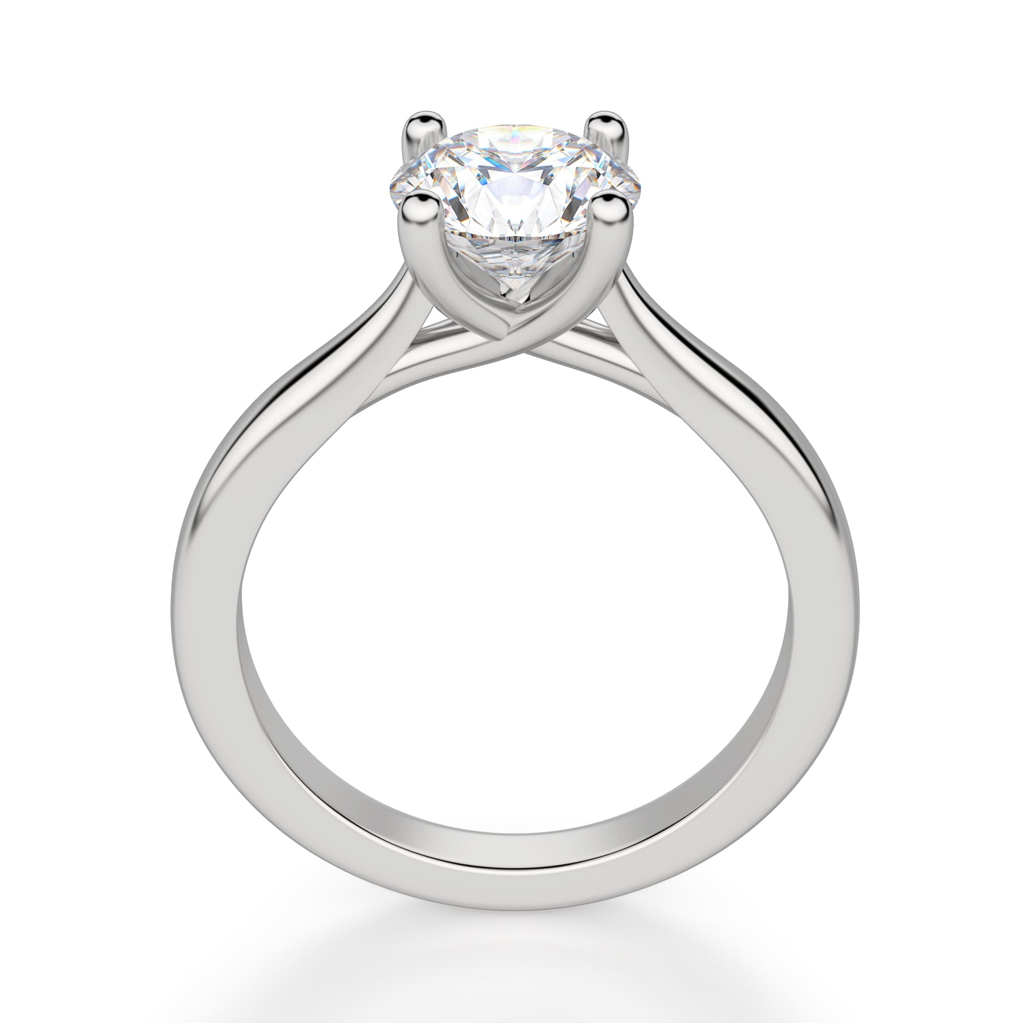 Round Cut Solitaire Moissanite Engagement Ring