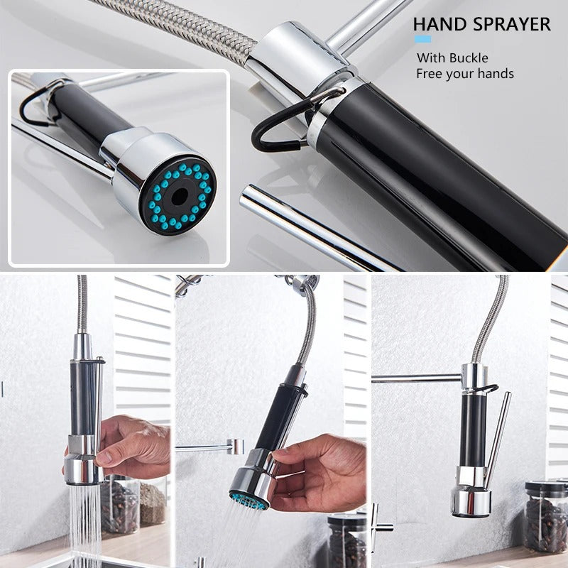 NeuWave Wall Mounted Dual-Handle Kitchen Faucet