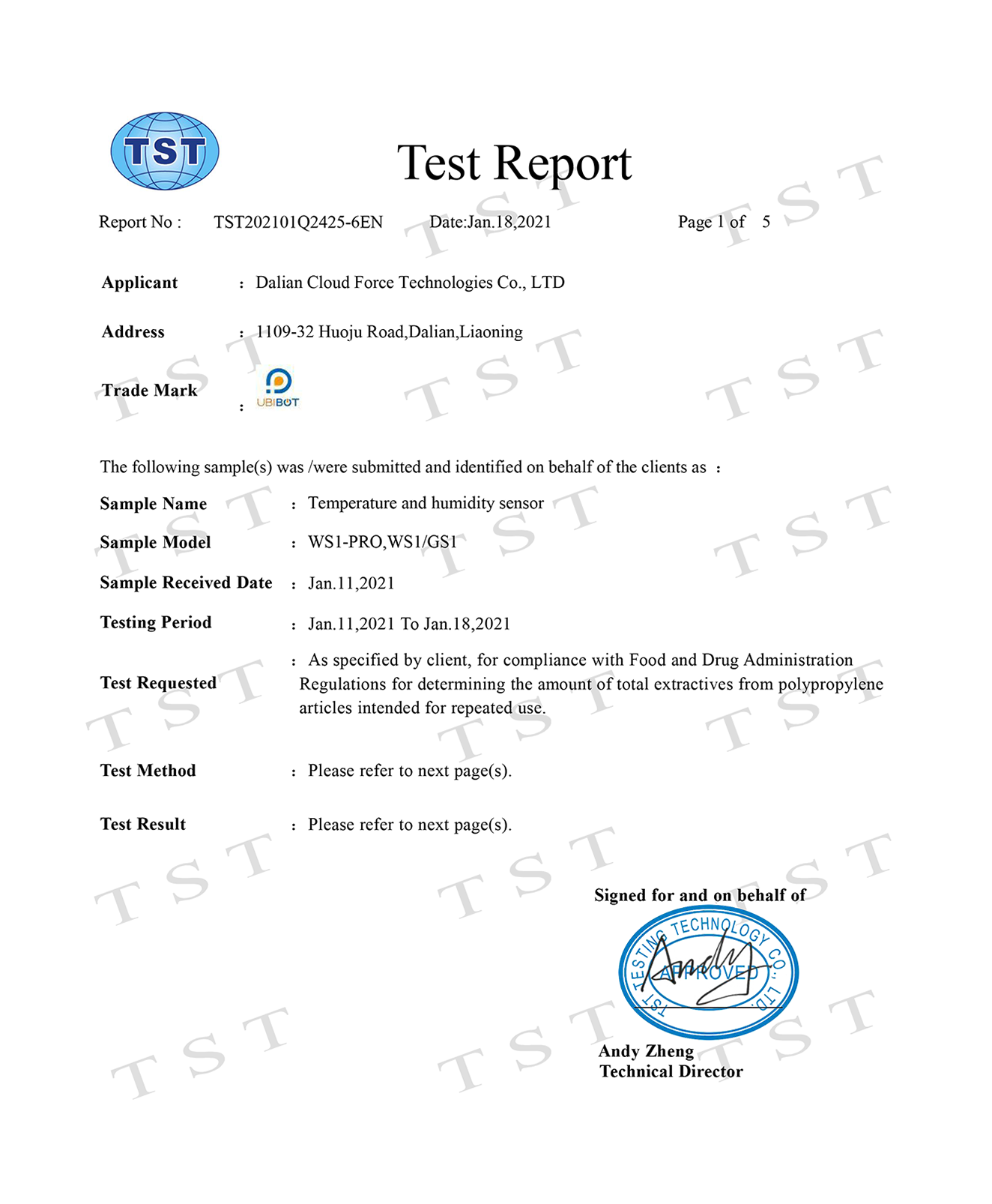 Báo cáo thử nghiệm của FDA