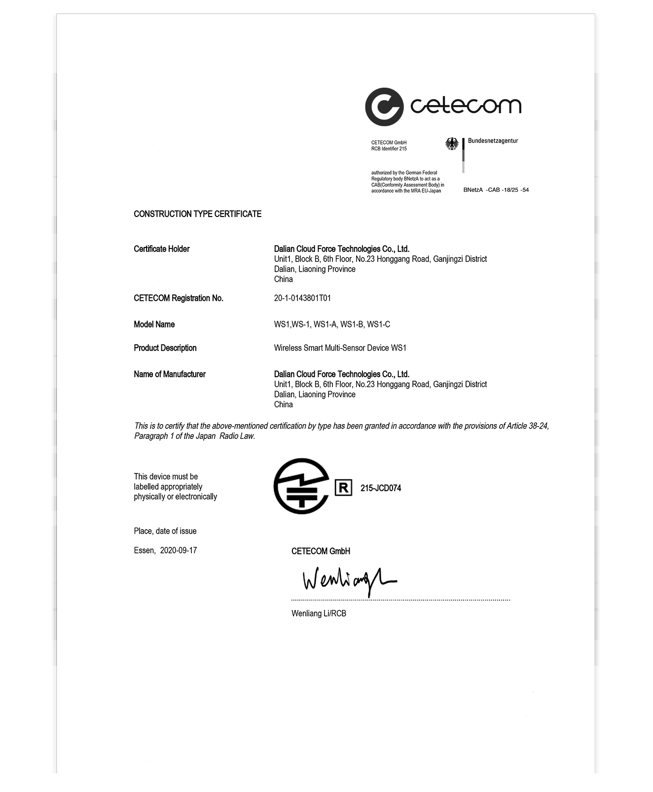 Được chứng nhận Telec