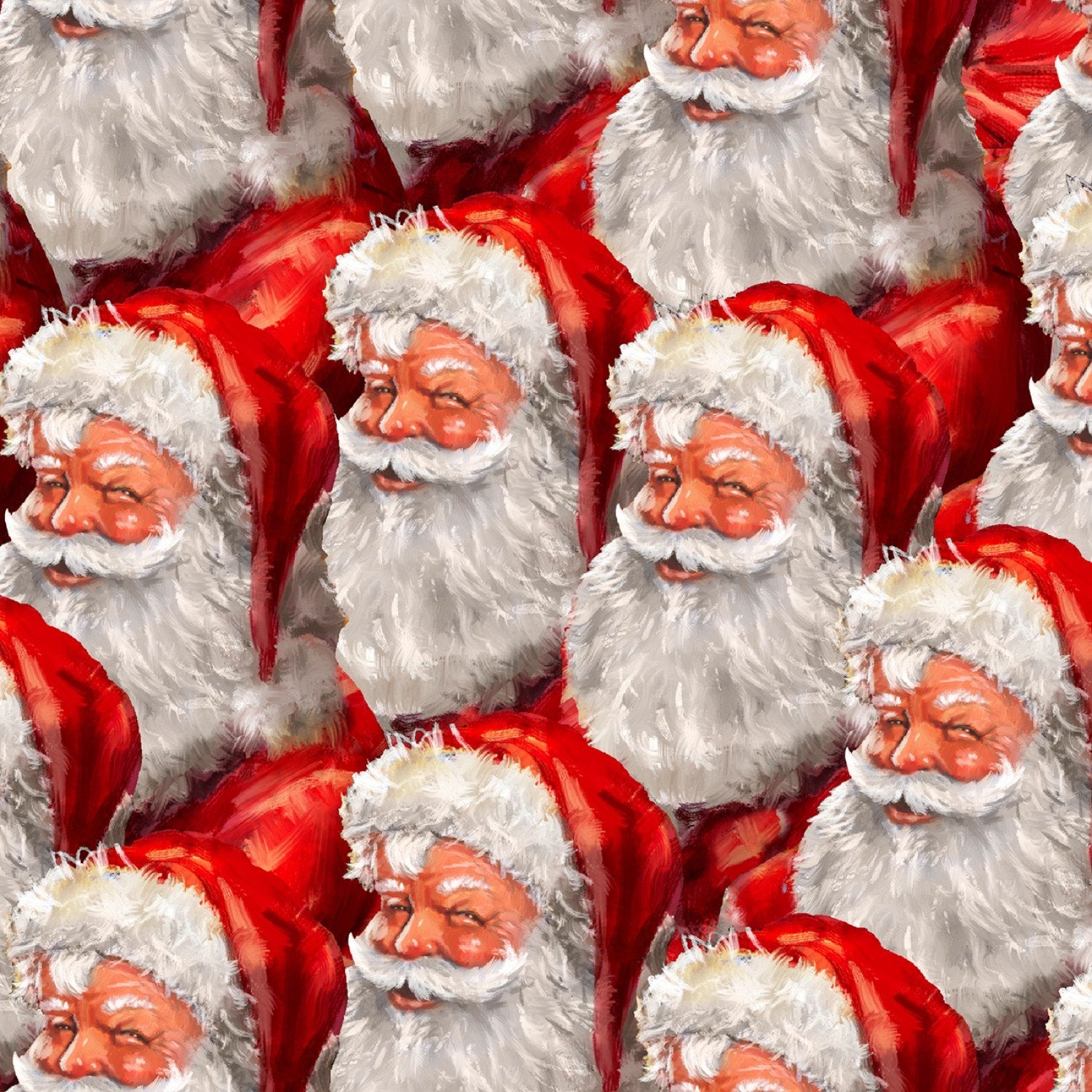 Red Smiling Santa fabric by the yard 20873 Christmas fabric