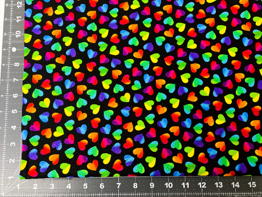 Large Rainbow Hearts fabric C8570 heart fabric