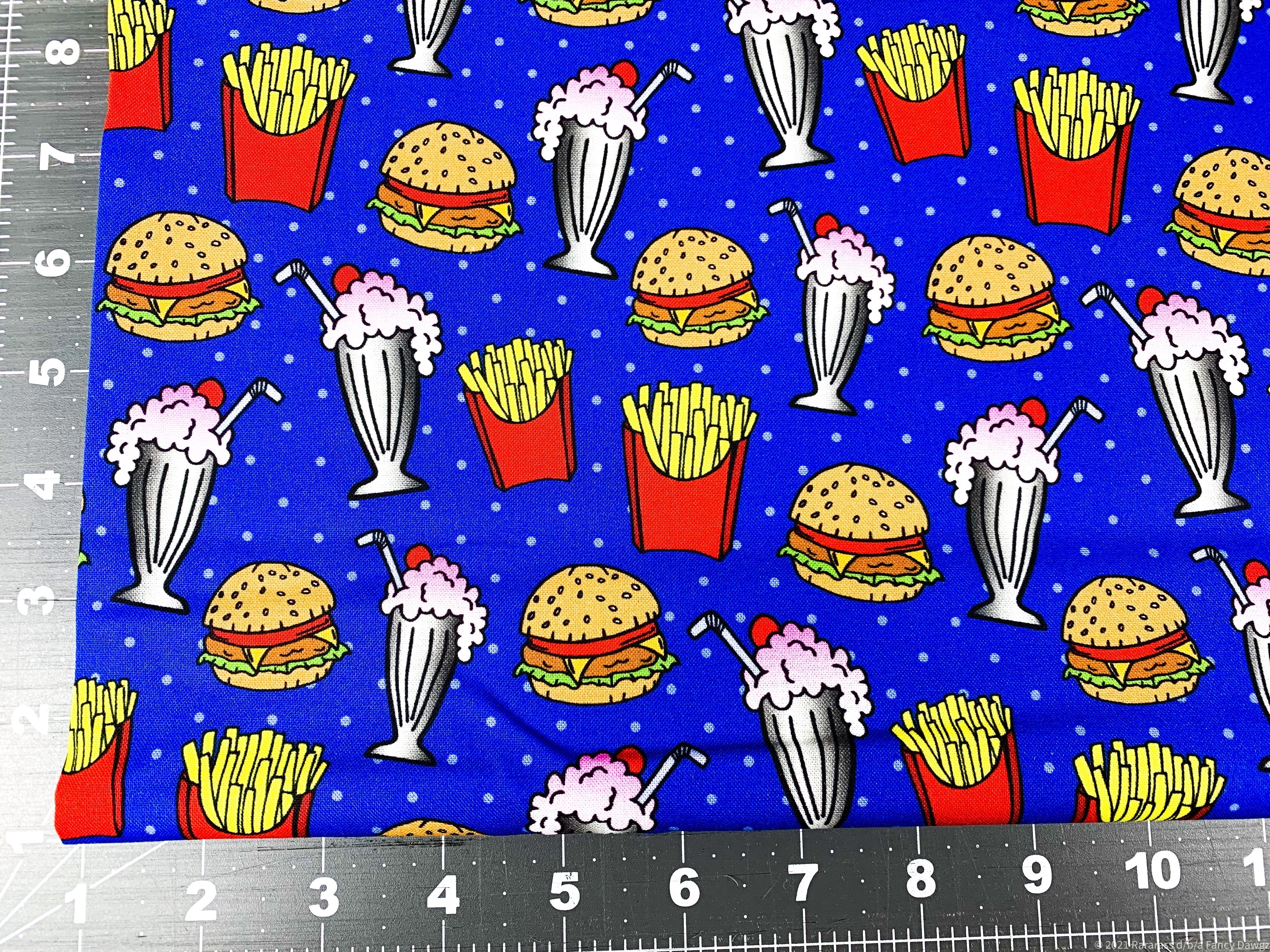 Drink fabric Milkshakes French Fries Hamburger fabric