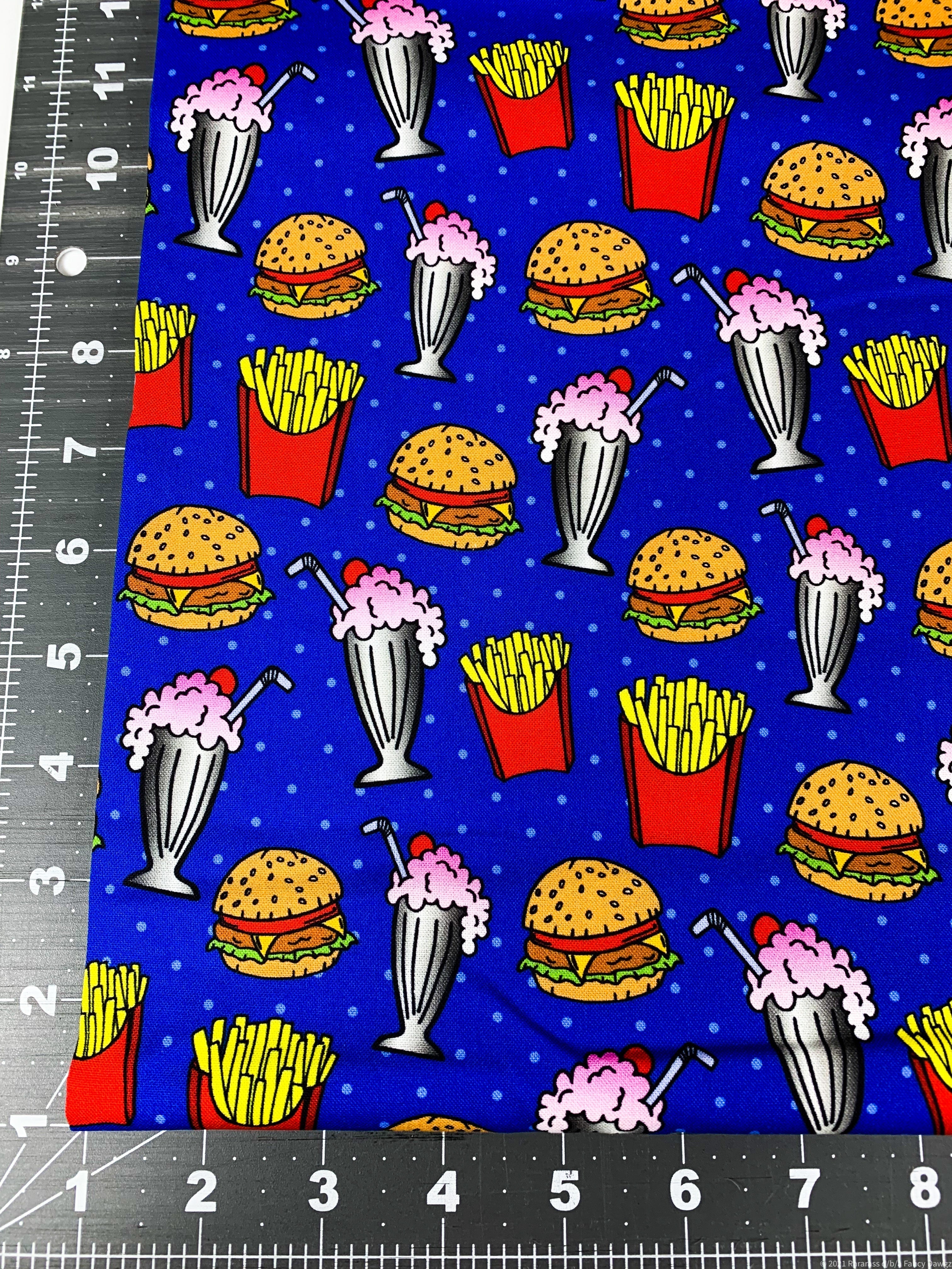 Drink fabric Milkshakes French Fries Hamburger fabric