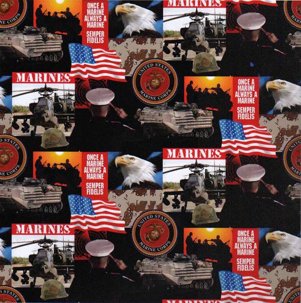 USMC Marine Corps fabric  021M Marines fabric Always a Marine fabric