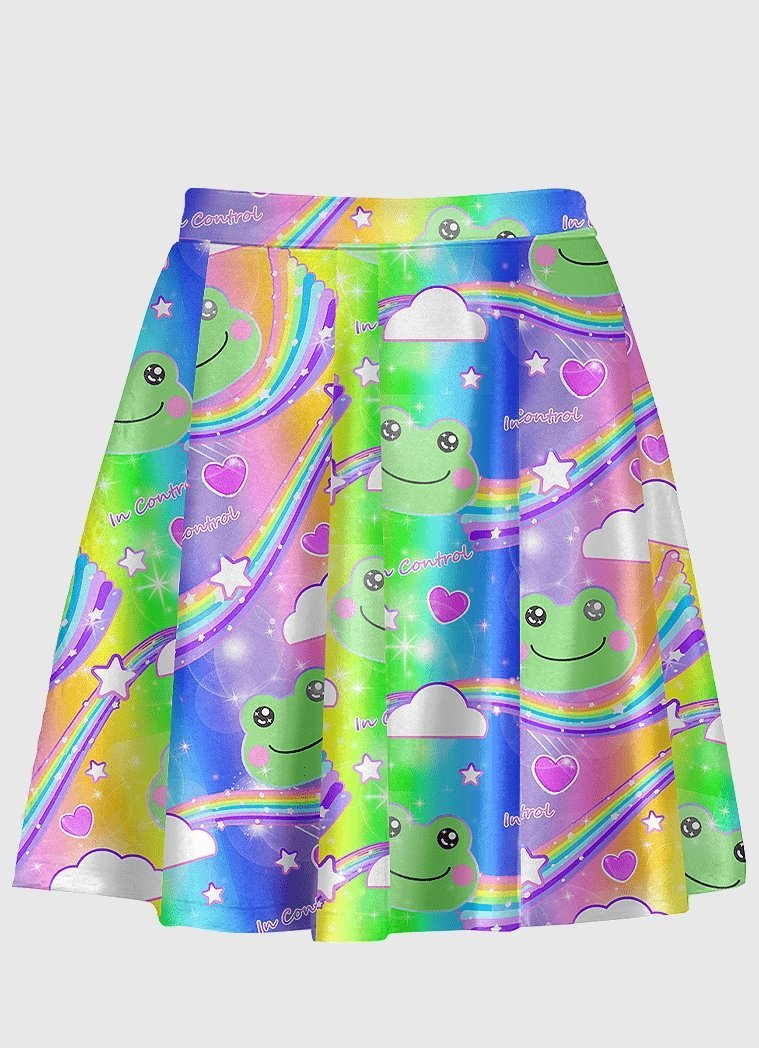 Frog Kidcore Flare Skirt
