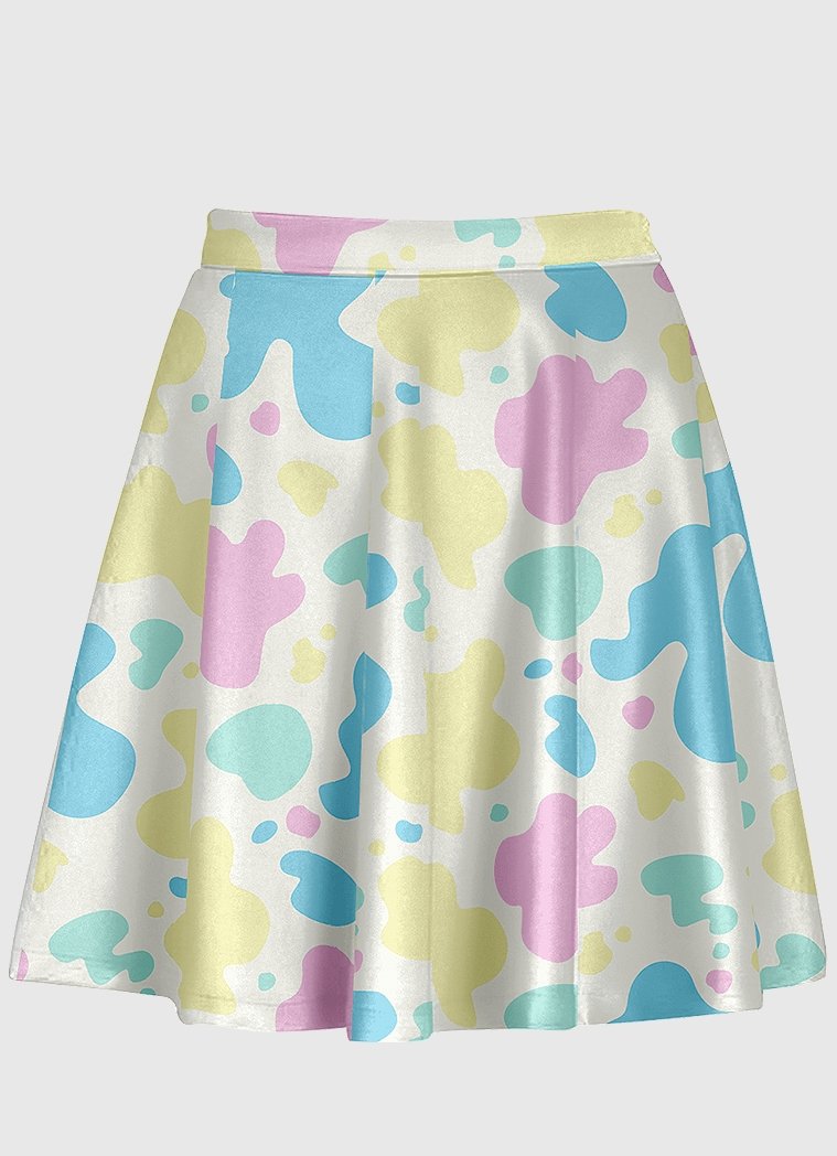 Pastel Cow Pattern Skirt