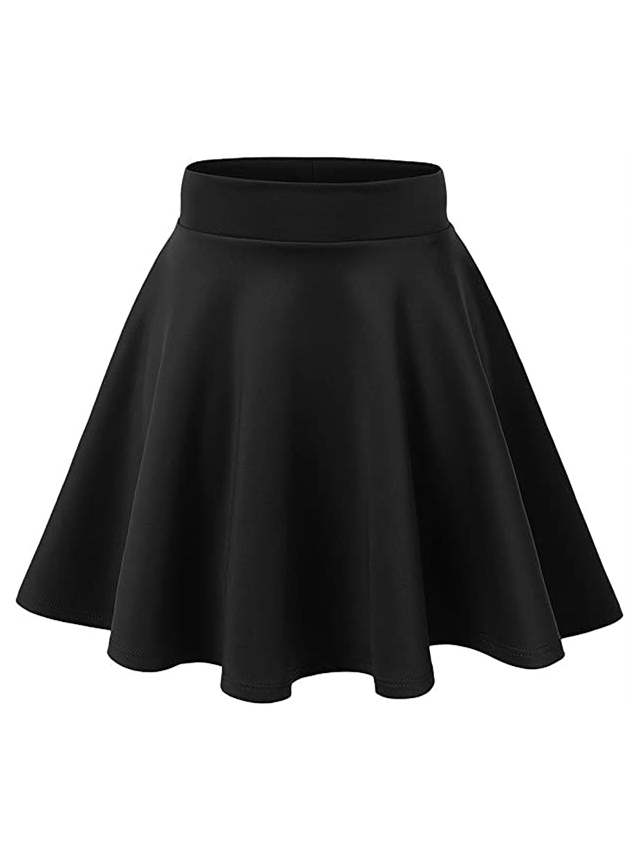 Plus Size Black Elastic Circle Skirt