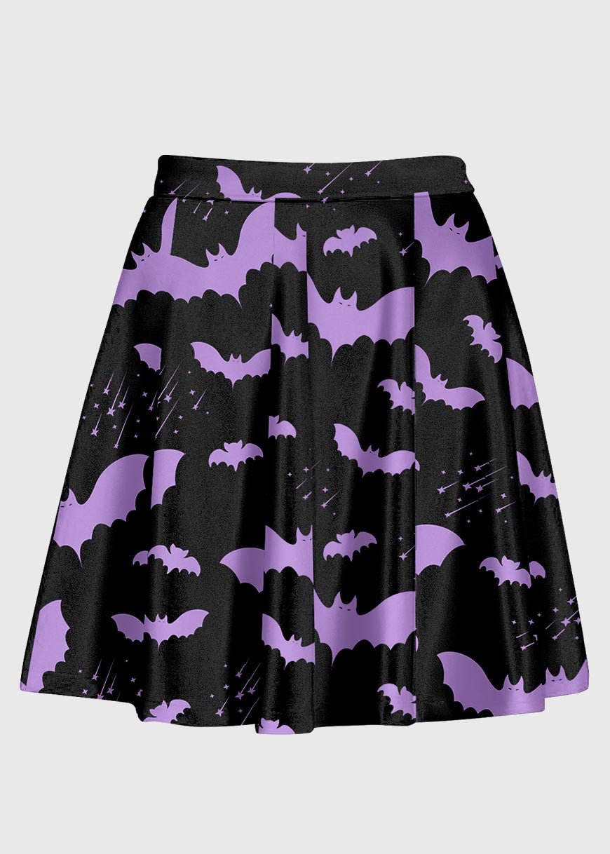 Purple Bat Pastel Goth Skirt