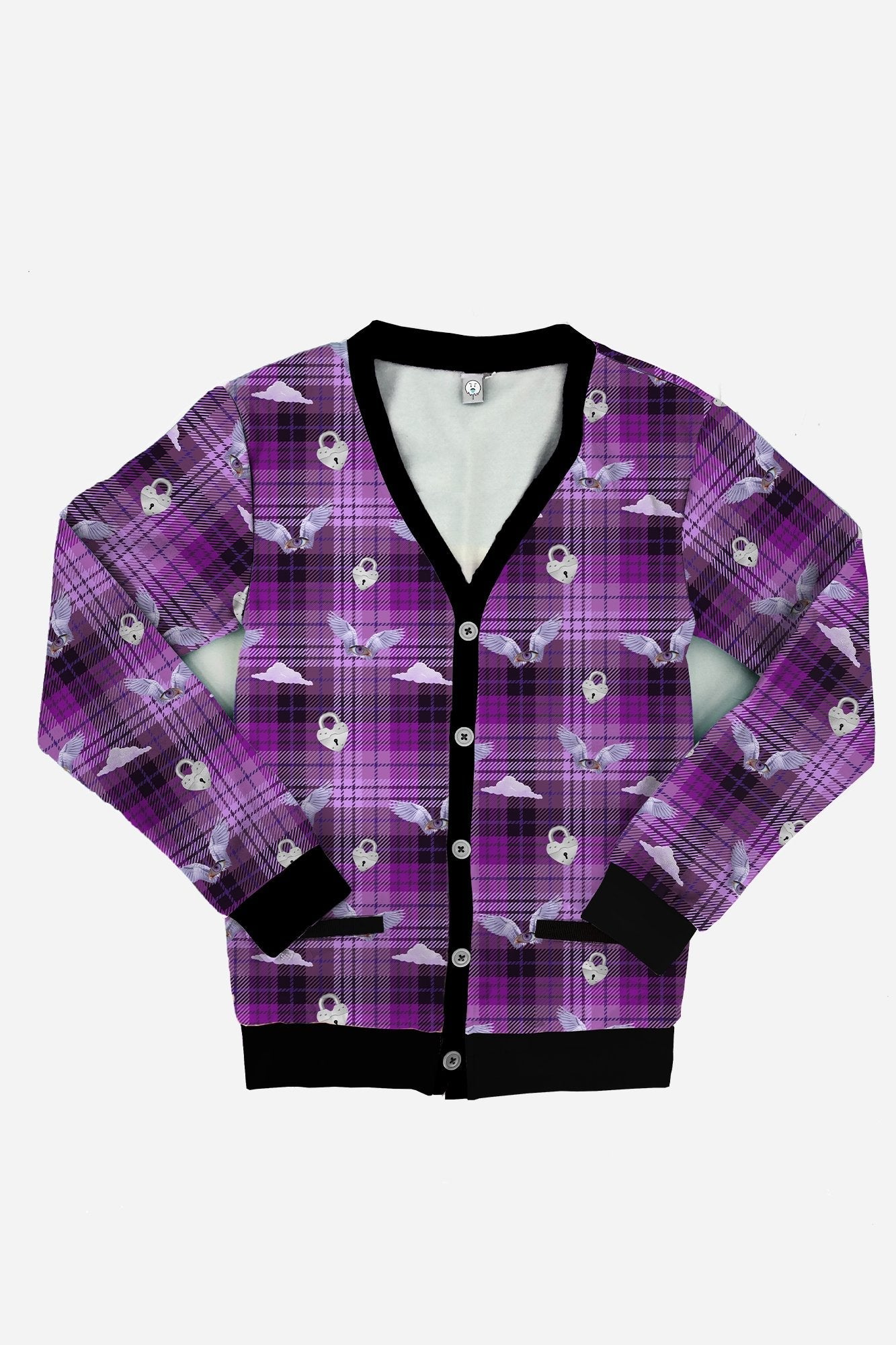 Purple Plaid Weirdcore Cardigan