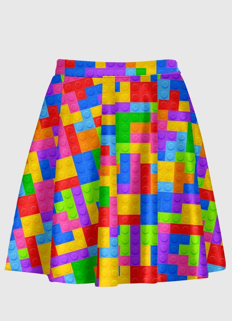 Toy Building Block Flare Skirt