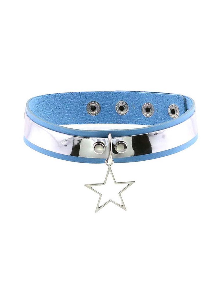 Y2K Blue Star Pendant Choker Necklace