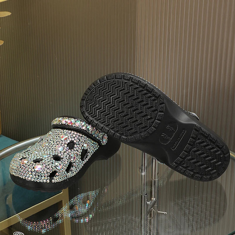 Women Summer Luxury Slippers EVA Rhinestone Decorated Sandals