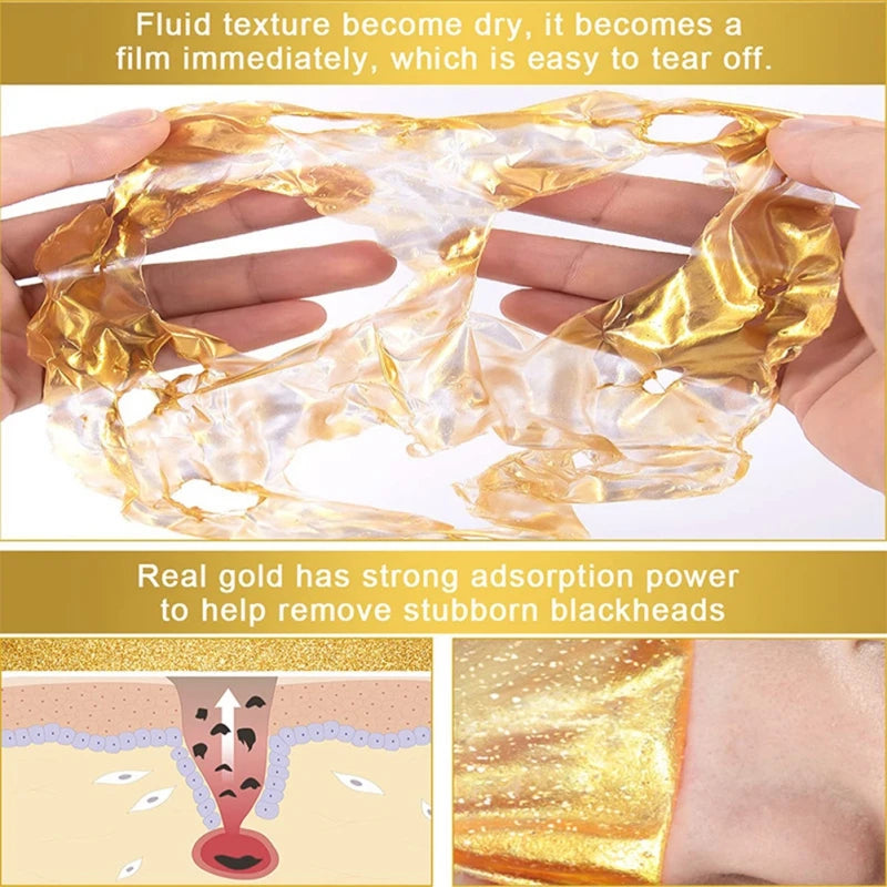 24K Gold Peel Off Facial Mask Deep Cleanser Hydrating Anti Aging Skin Brightening Gel Mask 120g