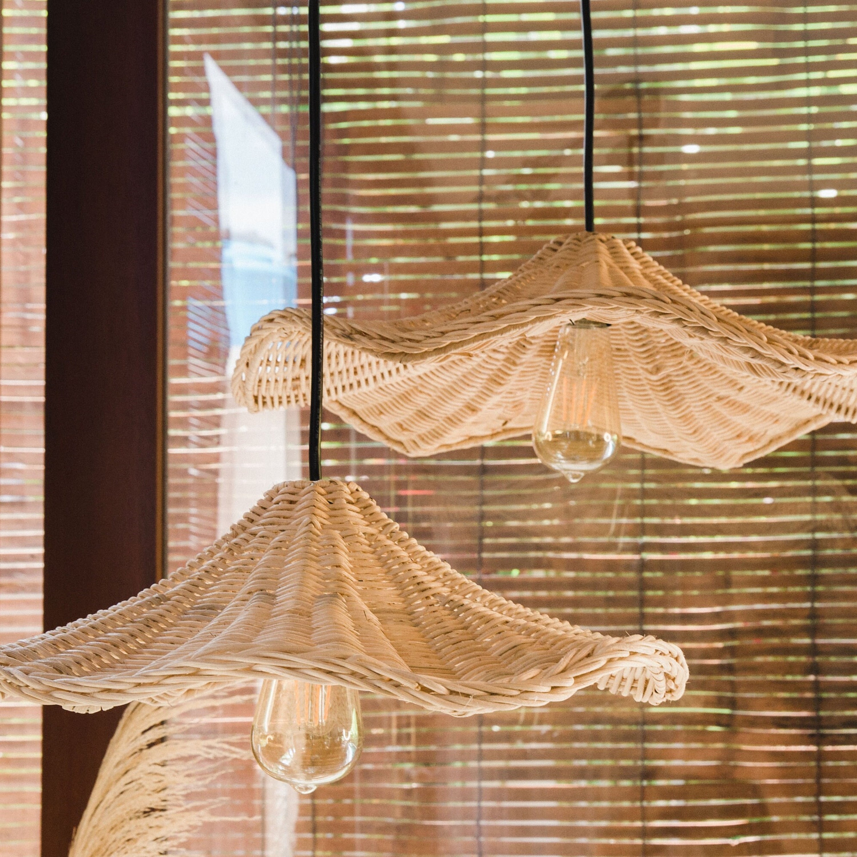 Wabi-Sabi Handmade Wicker Rattan Pendant Light