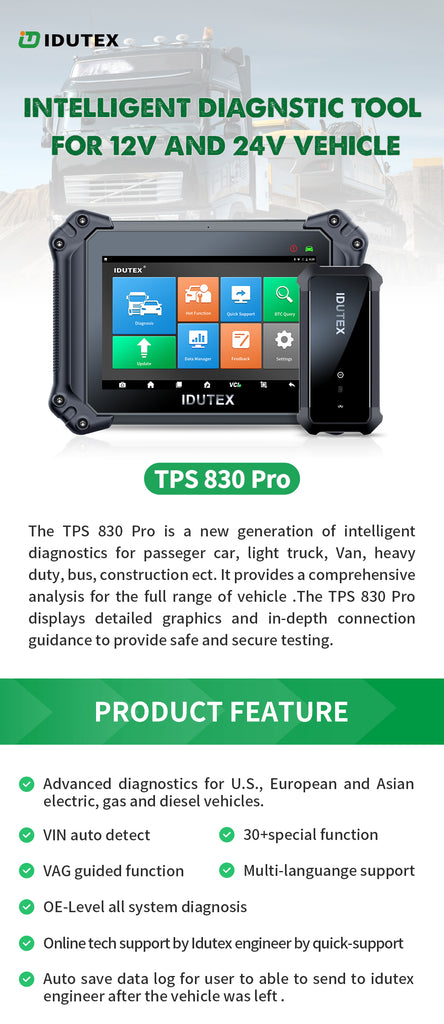 IDUTEX TPS 830 Pro auto diagnostictool for car and truck