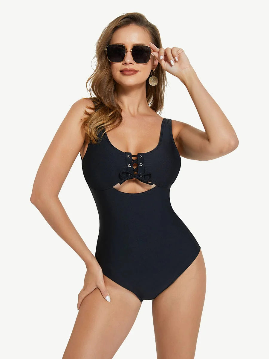 One-Piece Shapewear Swimsuit With Cut-out Design