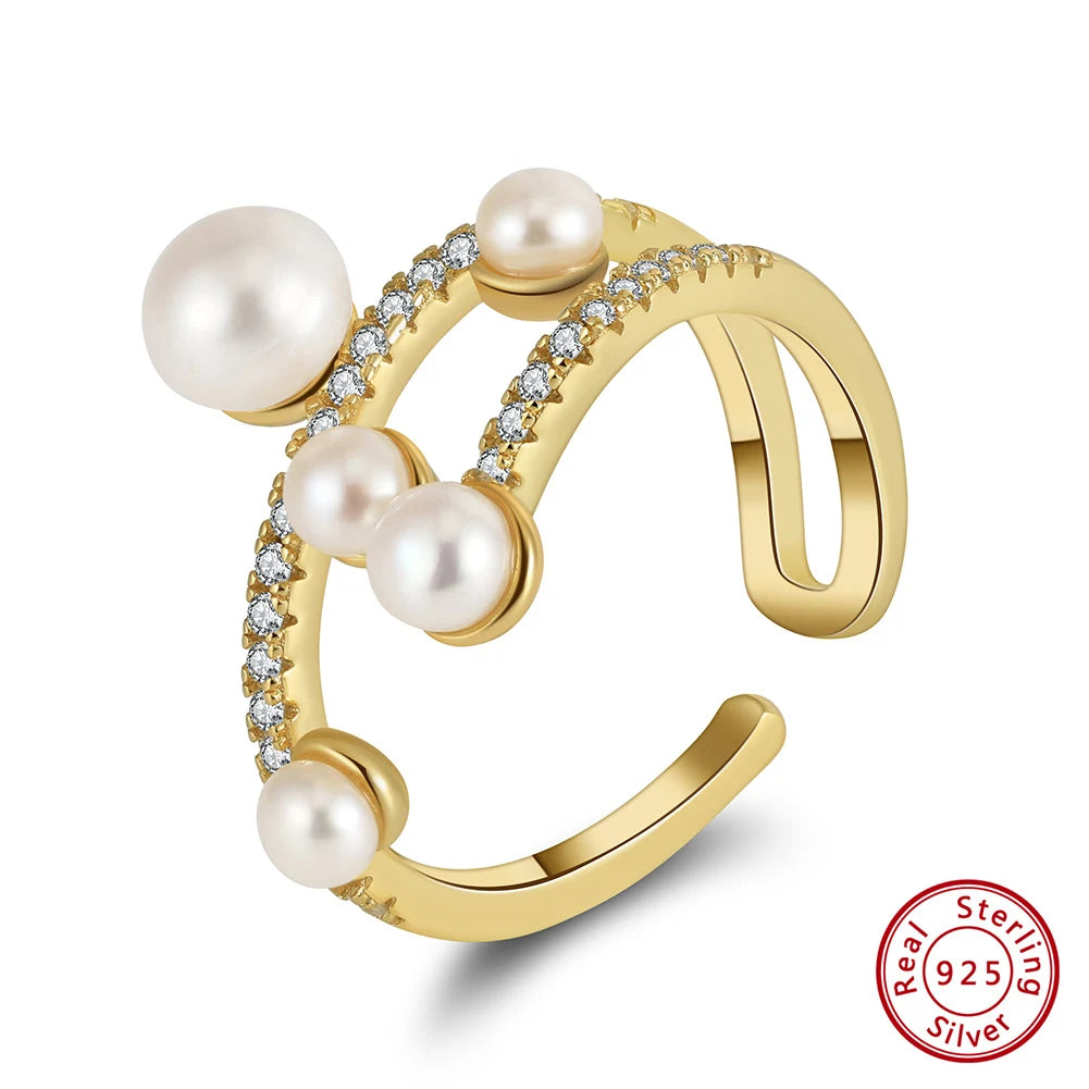 Elegant Fusion Pearl Stack Ring