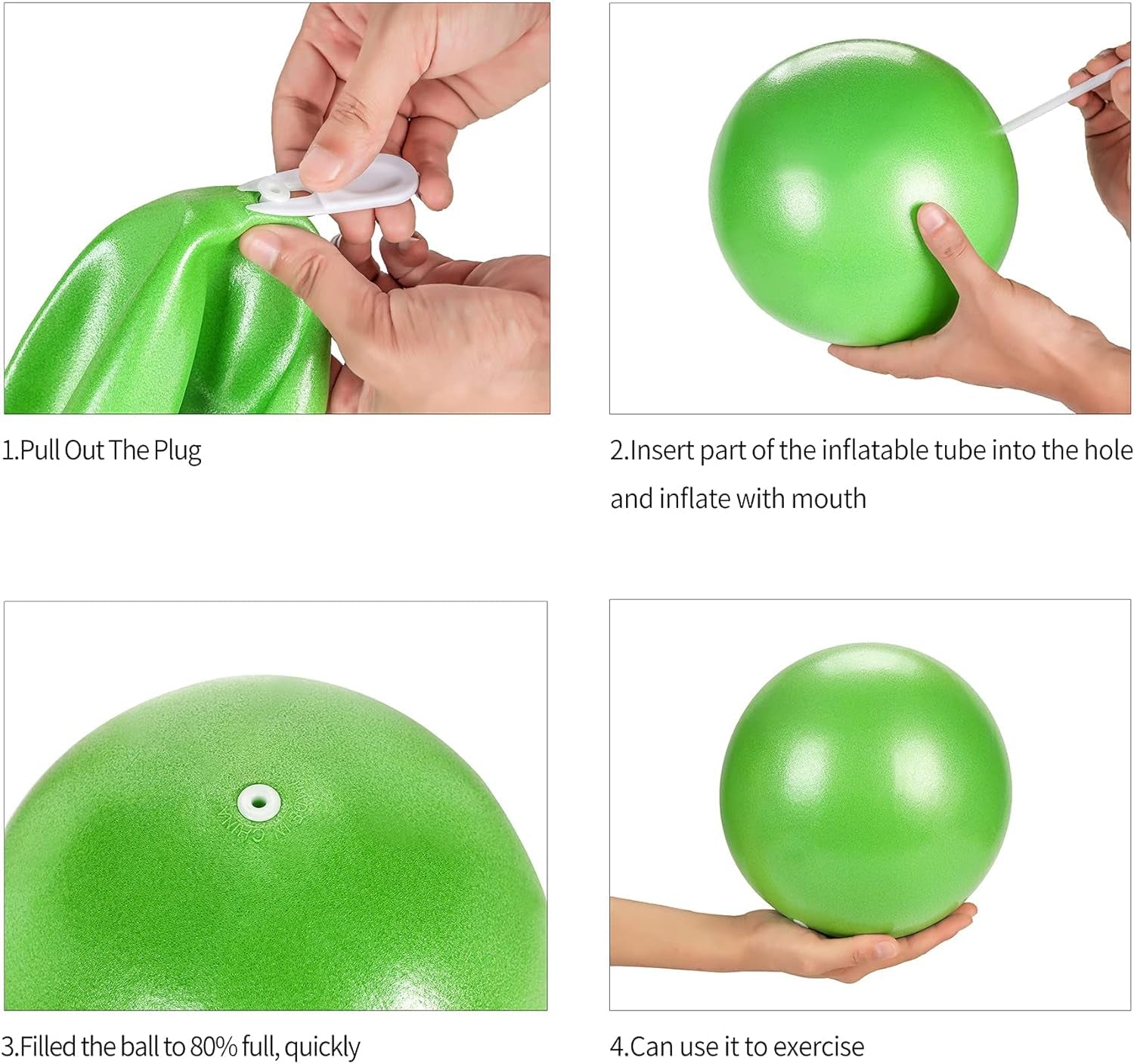 Vizuioer Pilates Ball - Mini, Non-Slip, 8-9 Inch (S-M)