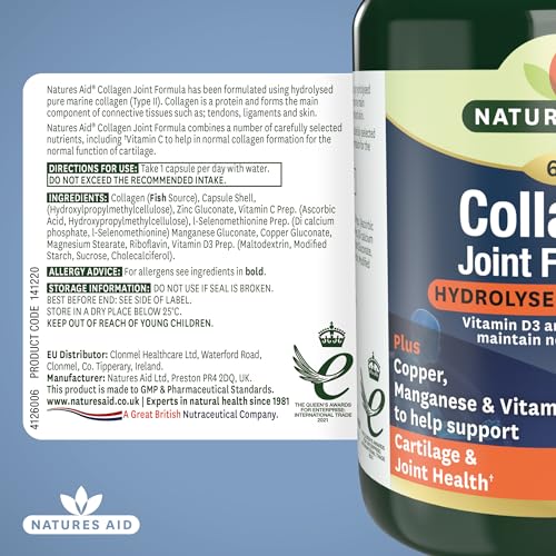 Natures Aid Collagen Joint Formula with Vitamin C Capsules