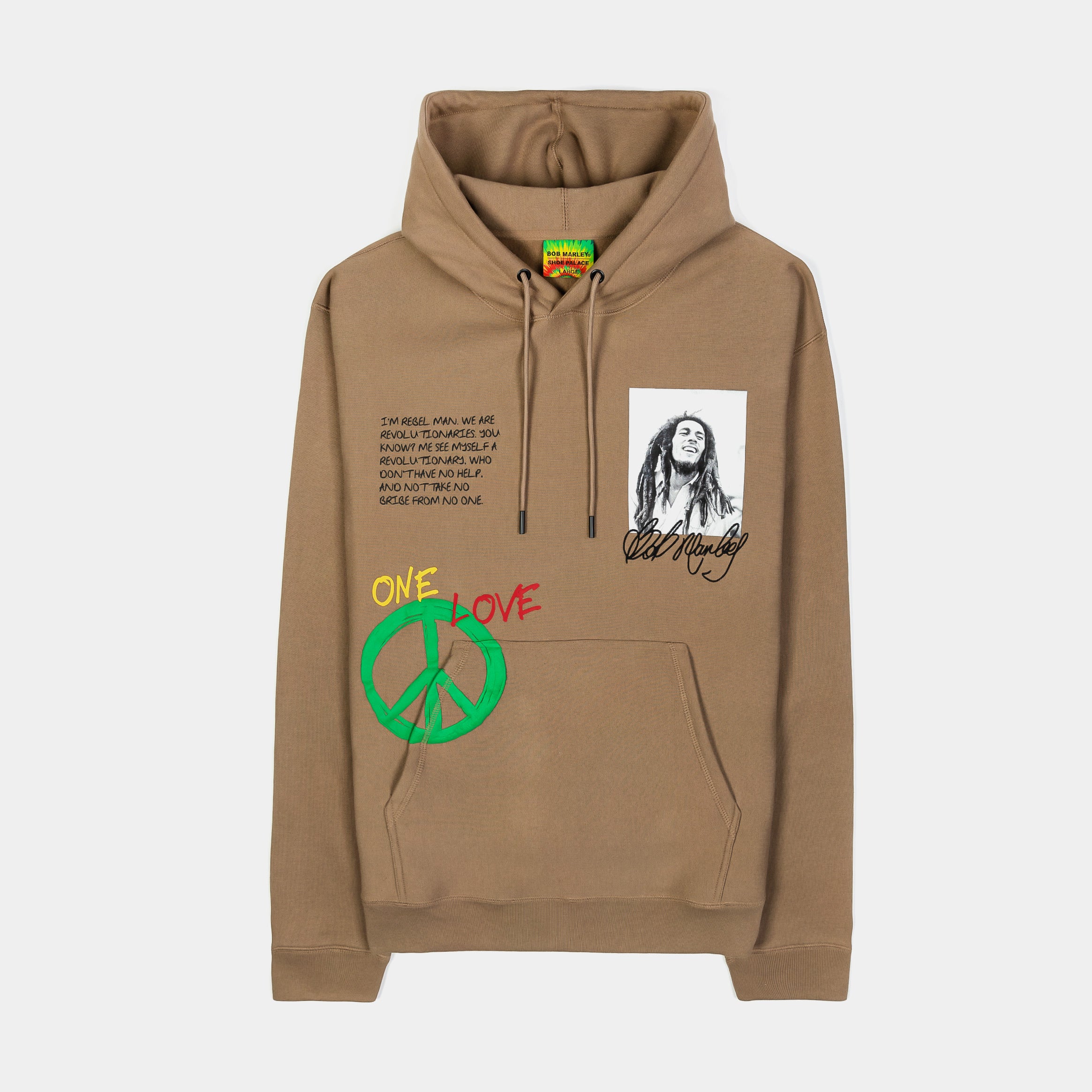 SP x Bob Marley Montage Pullover Mens Hoodie (Taupe/Green)