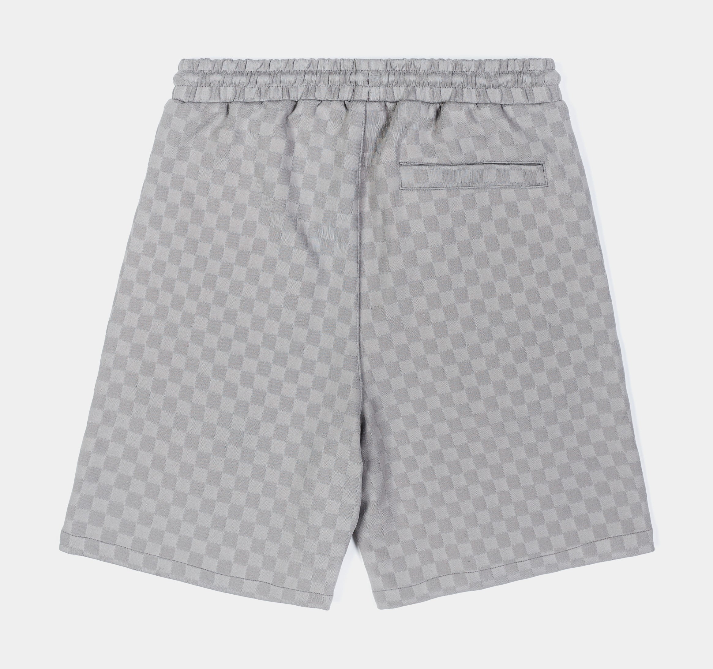 Checkered Knit Mens Shorts (Grey)