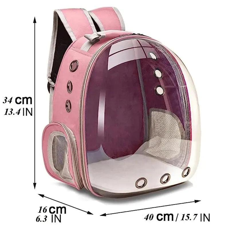 Transparent Capsule Pet Carrier Backpack Breathable for Small Animals Puppies Kittens Birds Ideal for Travel