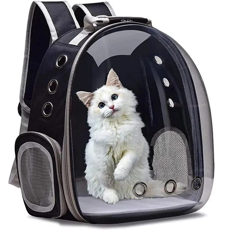 Transparent Capsule Pet Carrier Backpack Breathable for Small Animals Puppies Kittens Birds Ideal for Travel