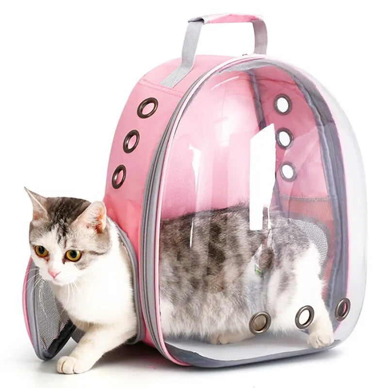 Transparent Capsule Pet Carrier Backpack Breathable for Small Animals Puppies Kittens Birds Ideal for Travel