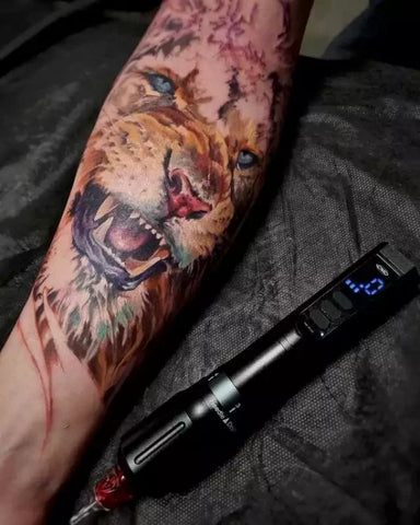 tattoo artist's work by using cnc tattoo machine