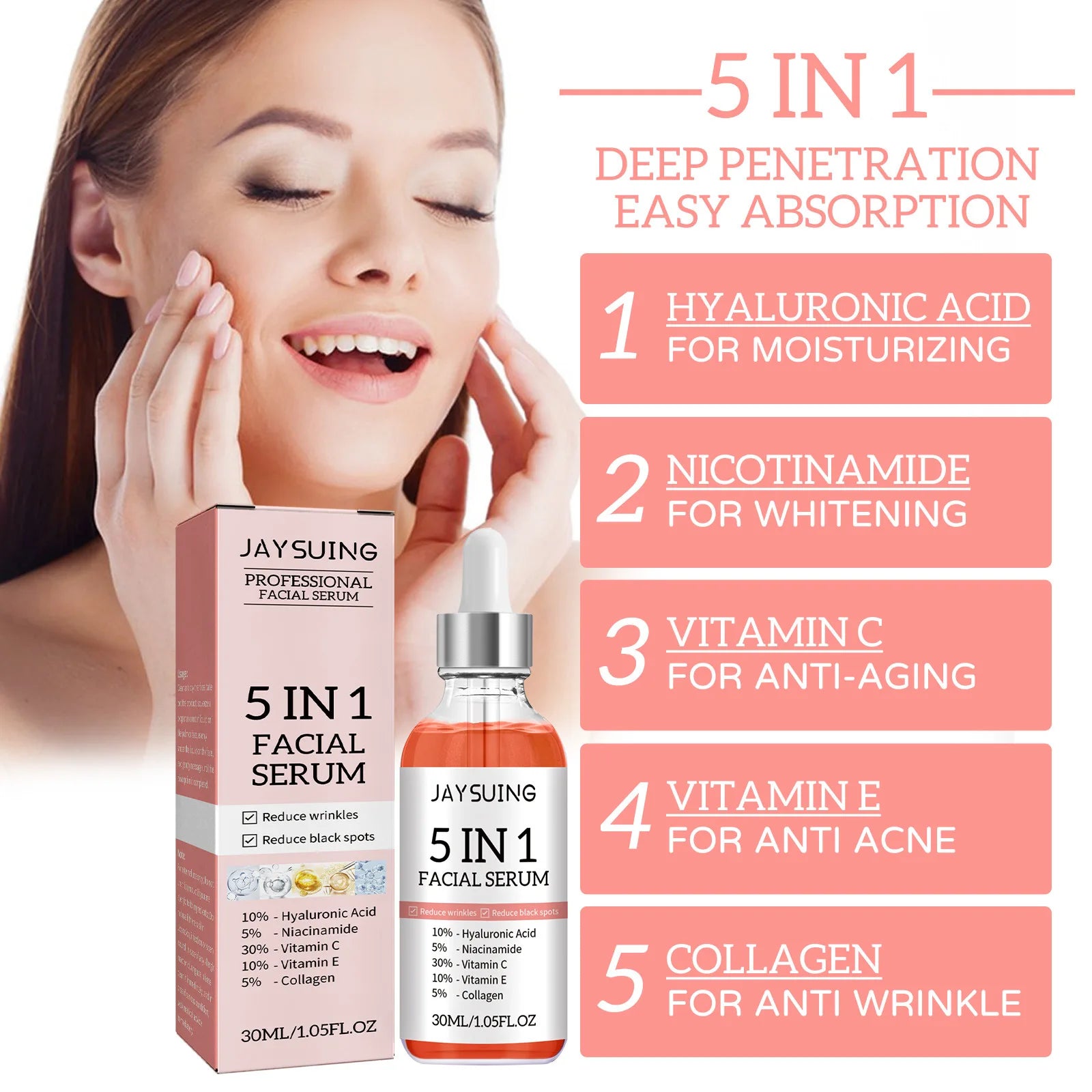 5 In 1 Moisturizing Facial Serum