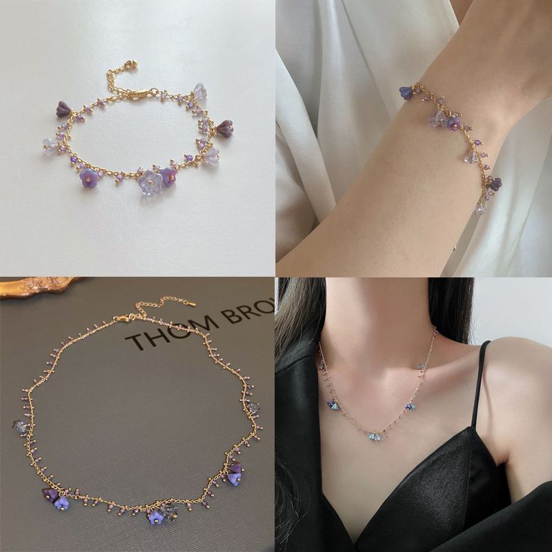 SRline Fashionable Mysterious Purple Flower Bracelet
