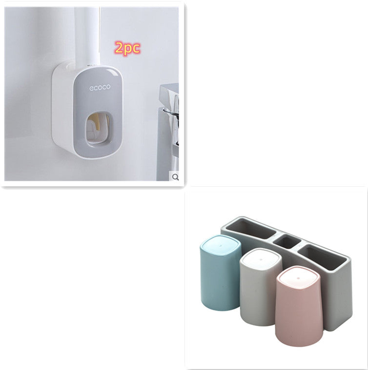 SRline Wall Mounted Automatic Toothpaste Holder Bathroom Accessories Set Dispenser