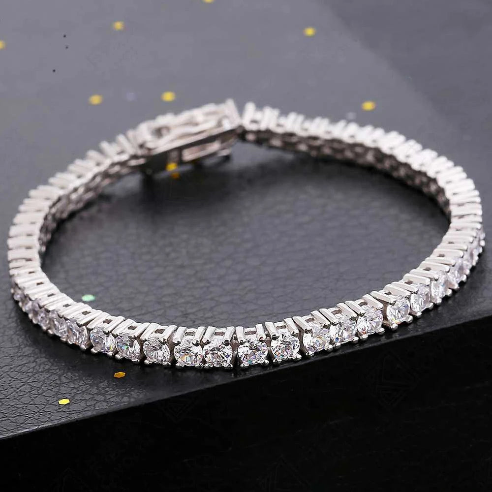 SRline 3mm 4mm 5mm Iced Out mossanite Diamond Bracelet