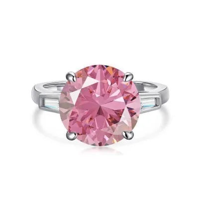 SRline Heart Square Jewellery 925 Sterling Silver Pink Barbie Ring set