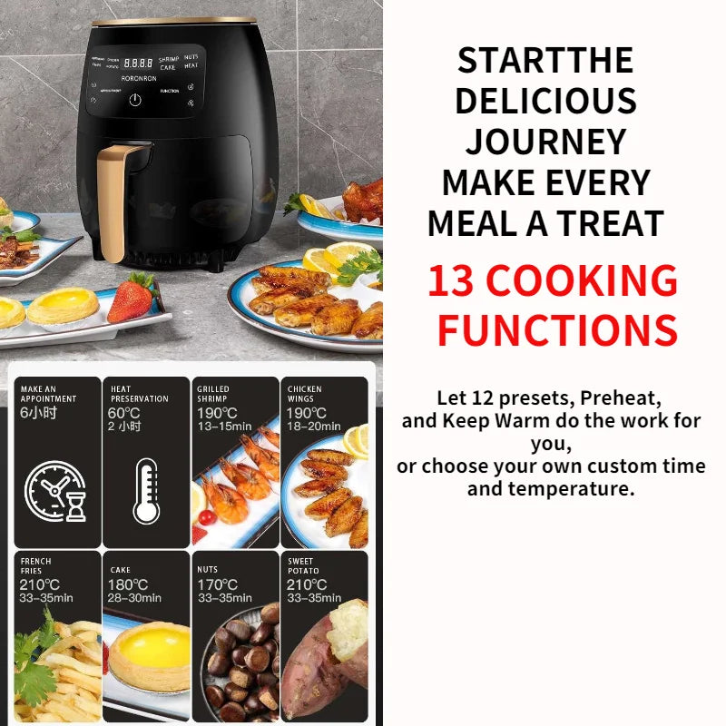 SRline 4.5L 6L 8L 12L Consumer Reports Best Hot Mini Rack Without Oil as Seen as silver crest Air Fryer