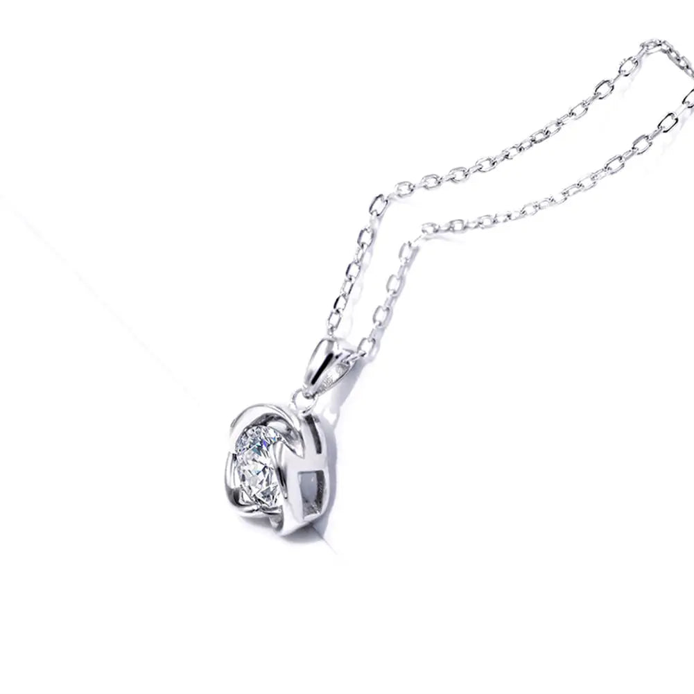SRline flowers 18k white gold plated 925 silver jewelry diamond 1ct moissanite fashion necklace