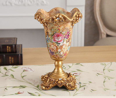 Creative European style Retro Resin Vase Home Furnishing Decoration Living Room Dining Room Table Vases Flower Vase