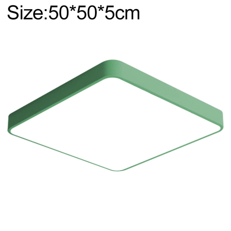 Macaron LED Square Ceiling Lamp, Stepless Dimming, Size:50cm(Green)