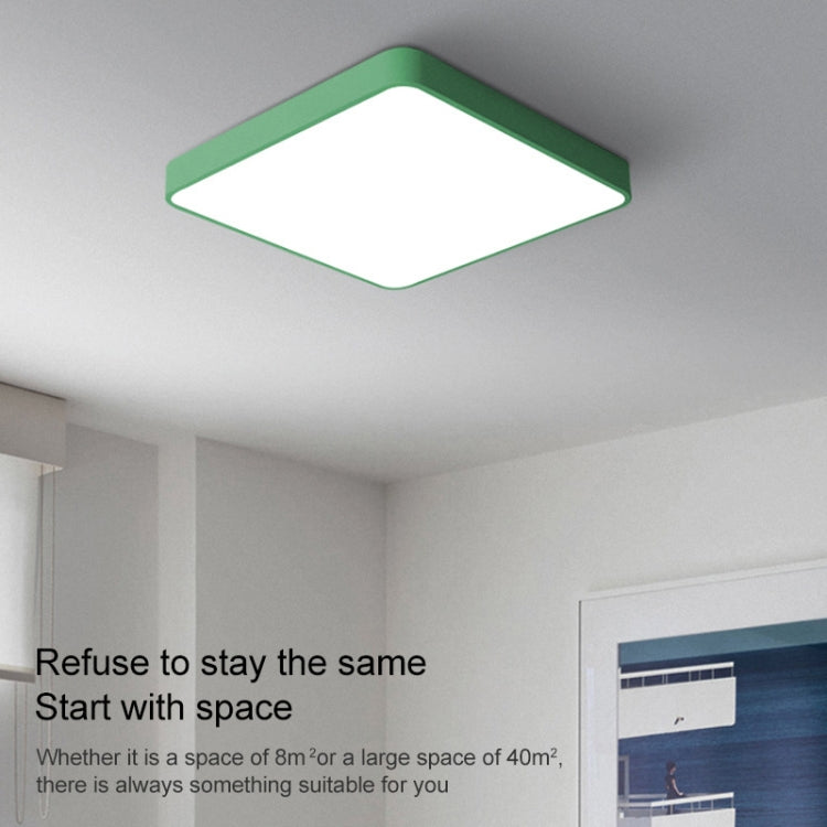 Macaron LED Square Ceiling Lamp, Stepless Dimming, Size:50cm(Green)