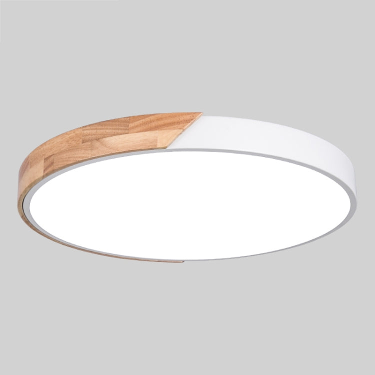 Wood Macaron LED Round Ceiling Lamp, Stepless Dimming, Size:60cm(White)