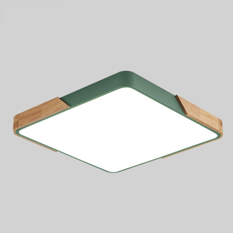 Wood Macaron LED Square Ceiling Lamp, White Light, Size:30cm(Green)