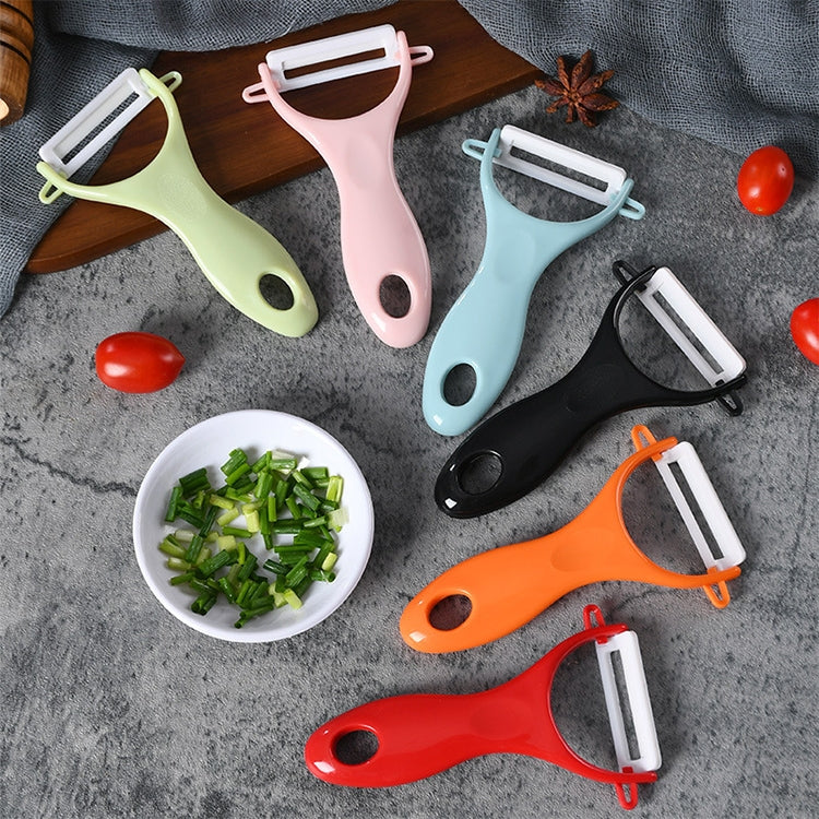 T Shaped Ceramic Skin Peeler with Durable ABS Handle, Random Color Delivery